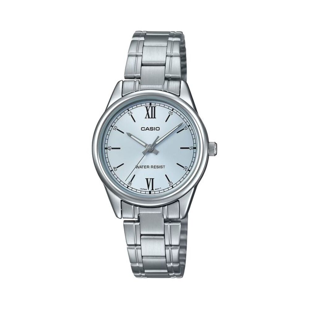 Casio Women’s Silver Analog Watch with Blue Dial – LTP-V005D-2B3UDF